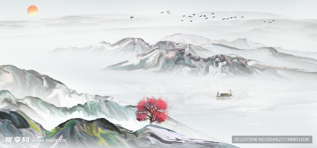 水墨山水画          