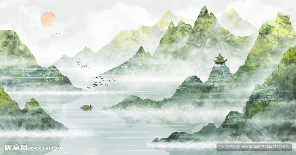 水墨山水画          