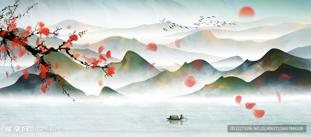 水墨山水画          