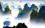 水墨山水画          