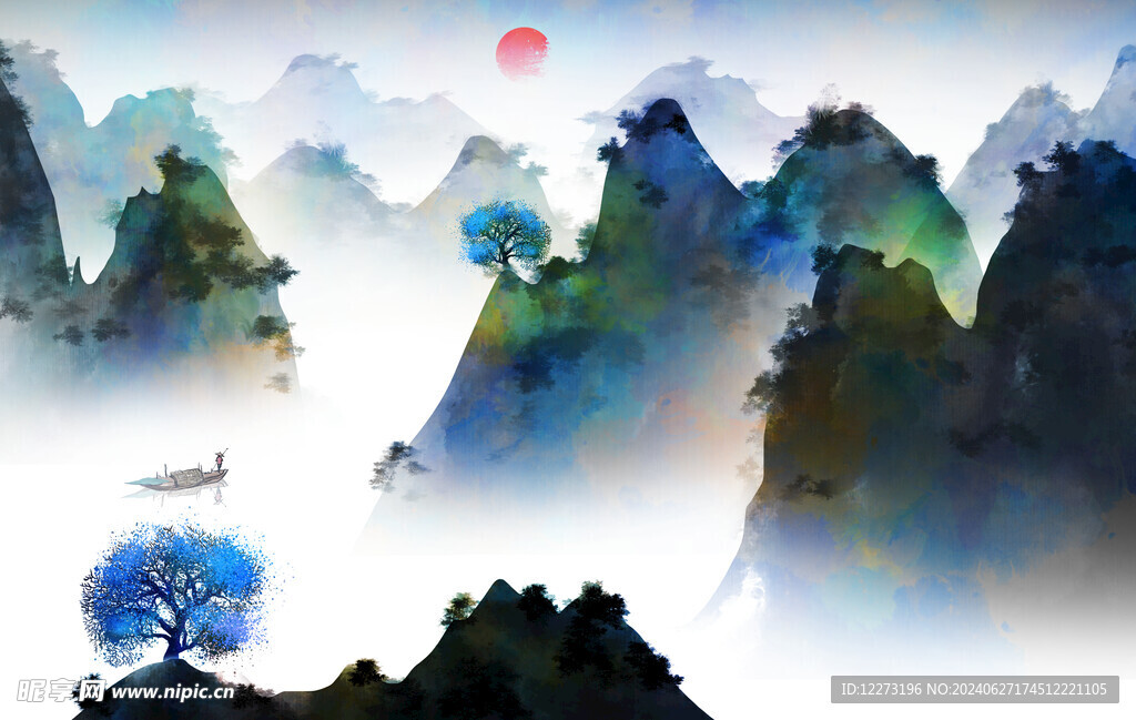 水墨山水画          