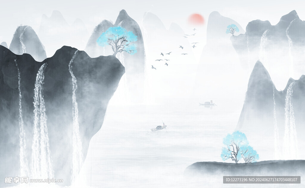 水墨山水画          