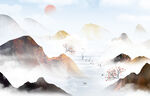 水墨山水画          
