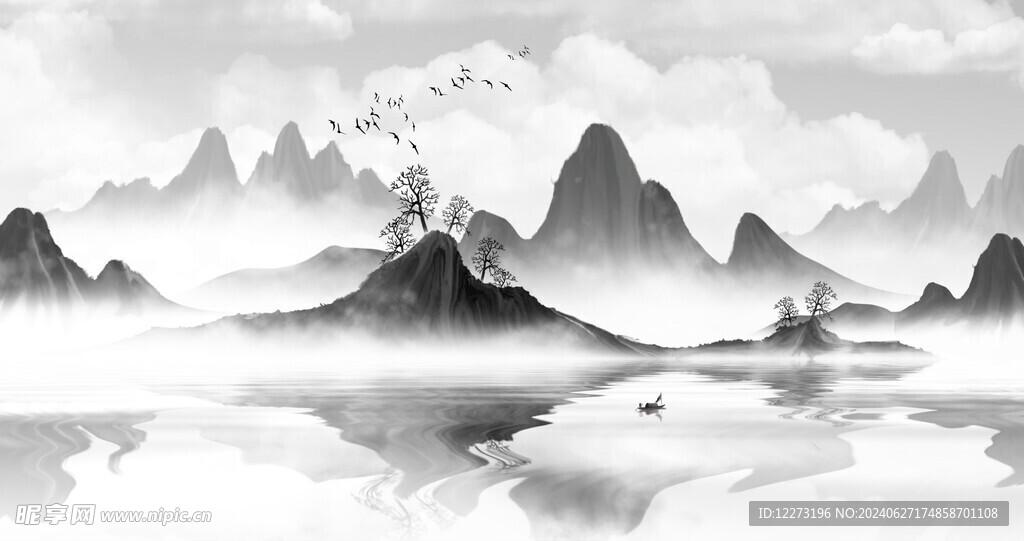 水墨山水画          