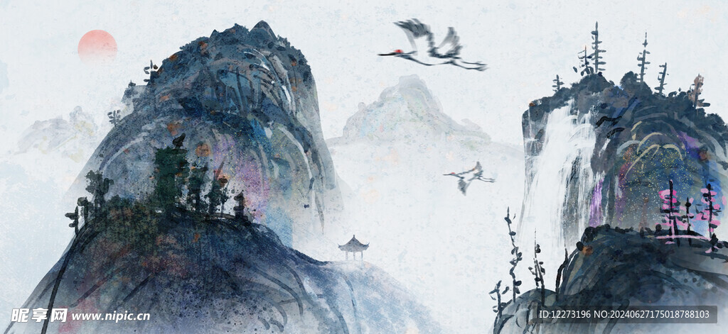 水墨山水画          