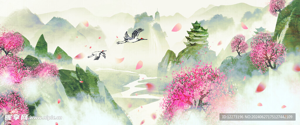 水墨山水画          