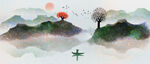水墨山水画          