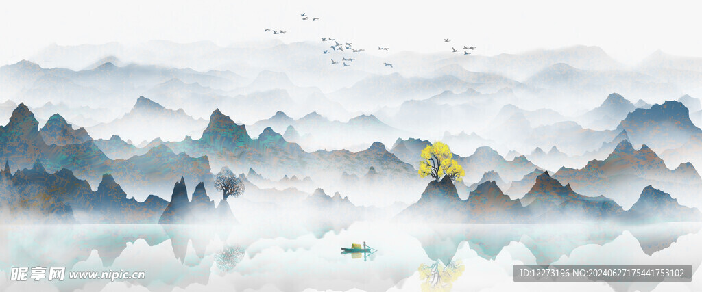 水墨山水画          