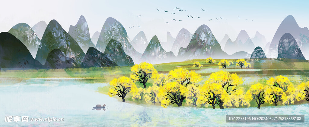 水墨山水画          