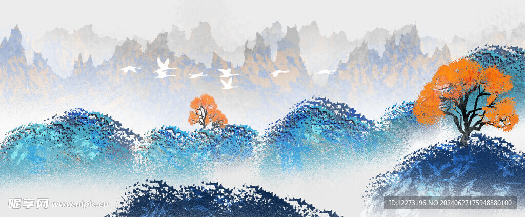 水墨山水画          