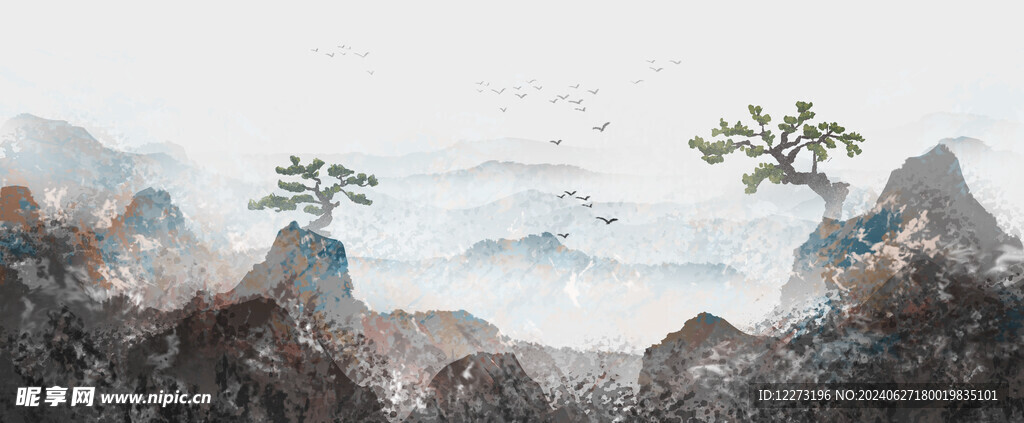 水墨山水画          
