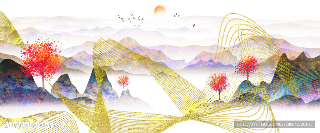 水墨山水画          