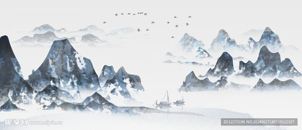 水墨山水画          