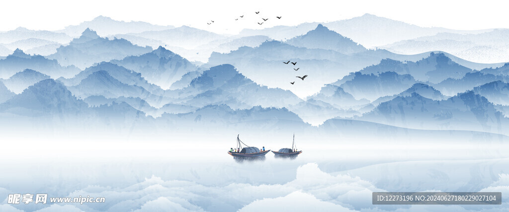 水墨山水画          