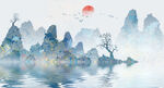水墨山水画          