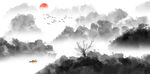 水墨山水画          