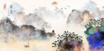 水墨山水画          