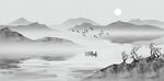 水墨山水画          