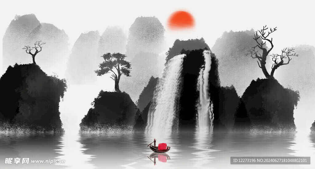 水墨山水画          