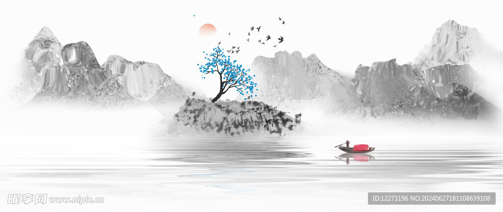 水墨山水画          