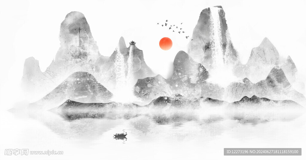 水墨山水画          