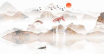水墨山水画          