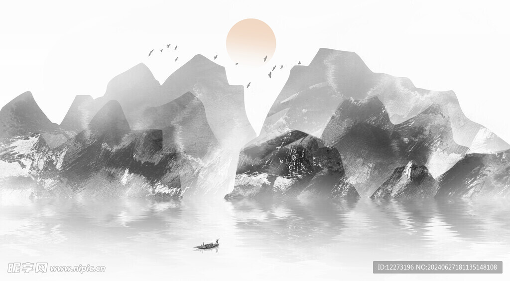 水墨山水画          