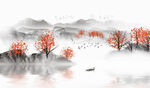 中式山水画          