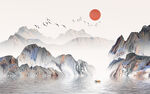 中式山水画          