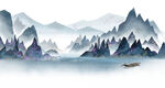 中式山水画          