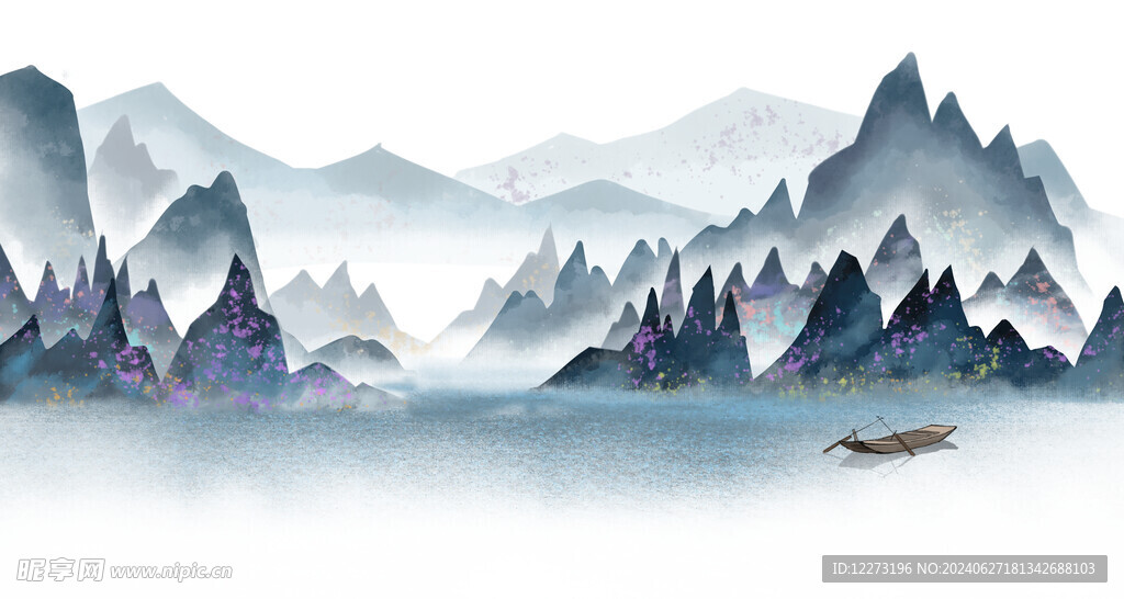 中式山水画          