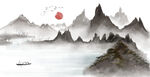 中式山水画          