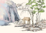 中式山水画          