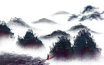 中式山水画          