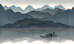 中式山水画          