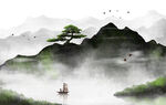 中式山水画          