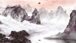 中式山水画          
