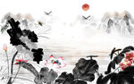 中式山水画          