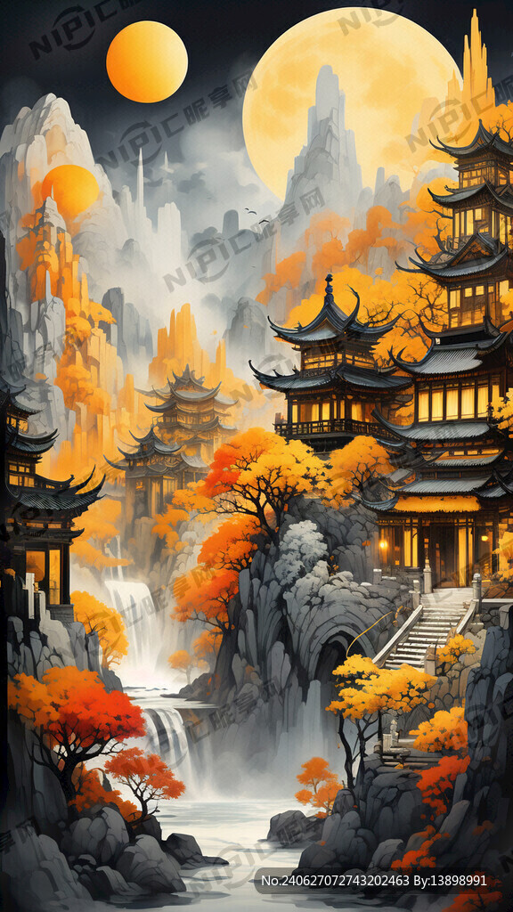 翻开的卷轴 黄色灯光 折纸