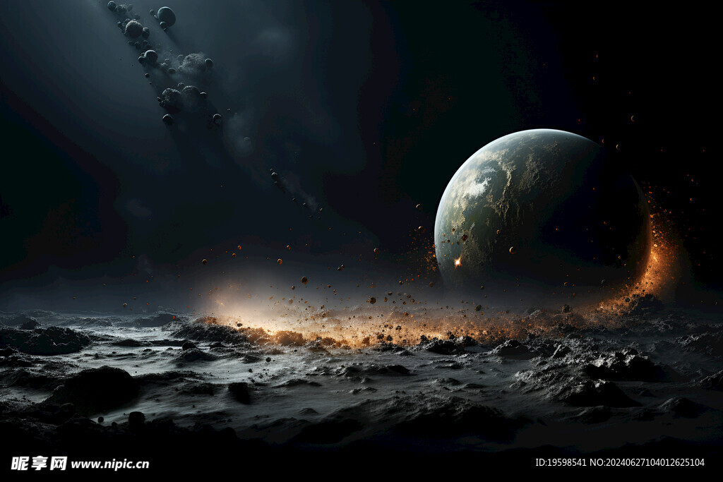 陨石地表星球背景