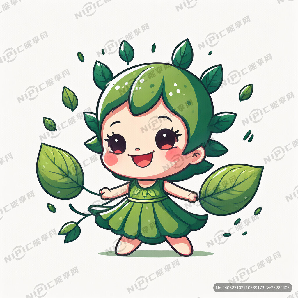 绿叶萌娃卡通