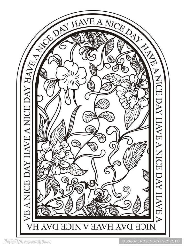 门帘图案花