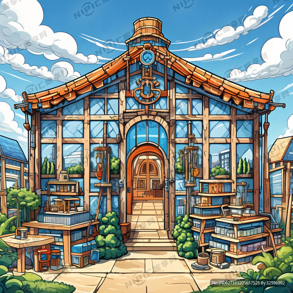 卡通研学建筑大棚