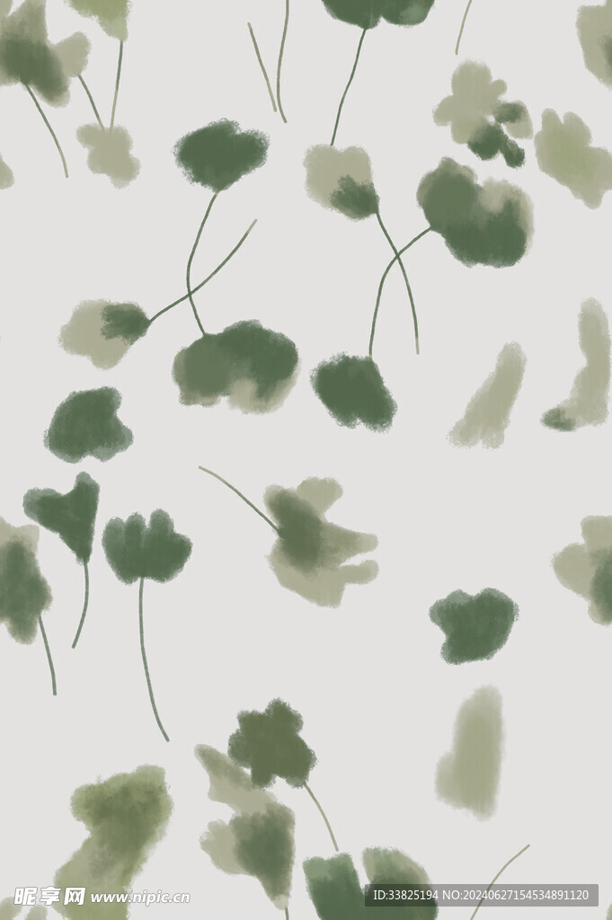 手绘叶  手绘花 