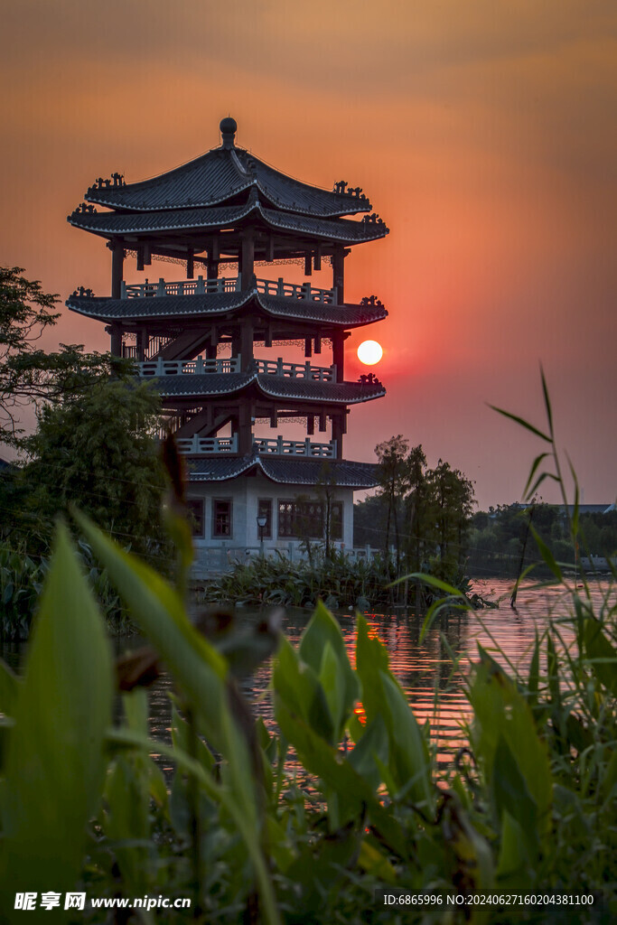 华阳湖日落