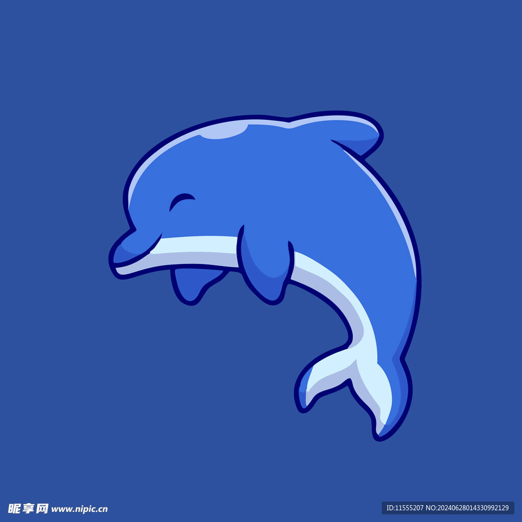 可爱海豚矢量卡通插画