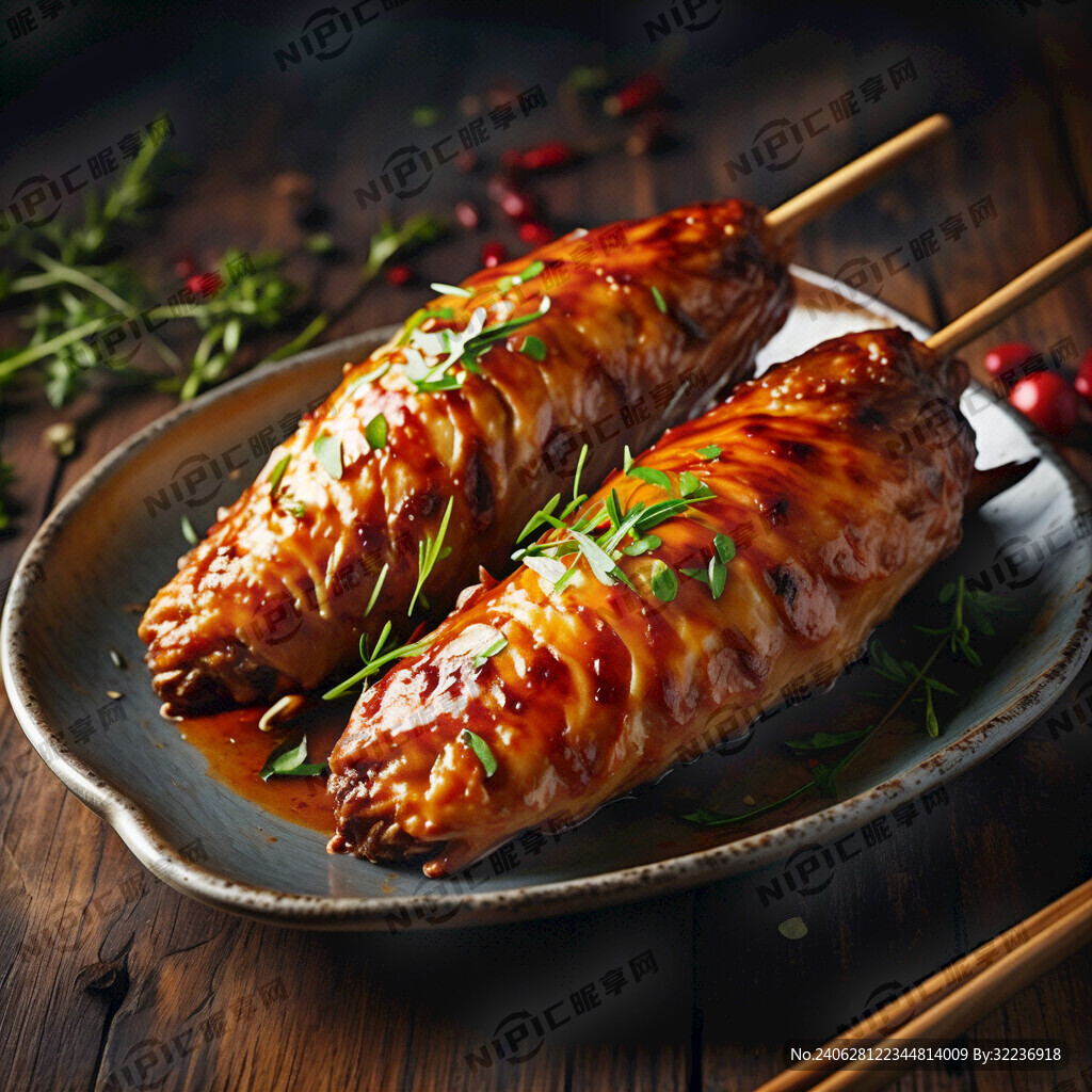 烤中翅 两个 串在一起