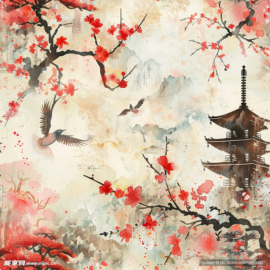 风景画日式风格背景