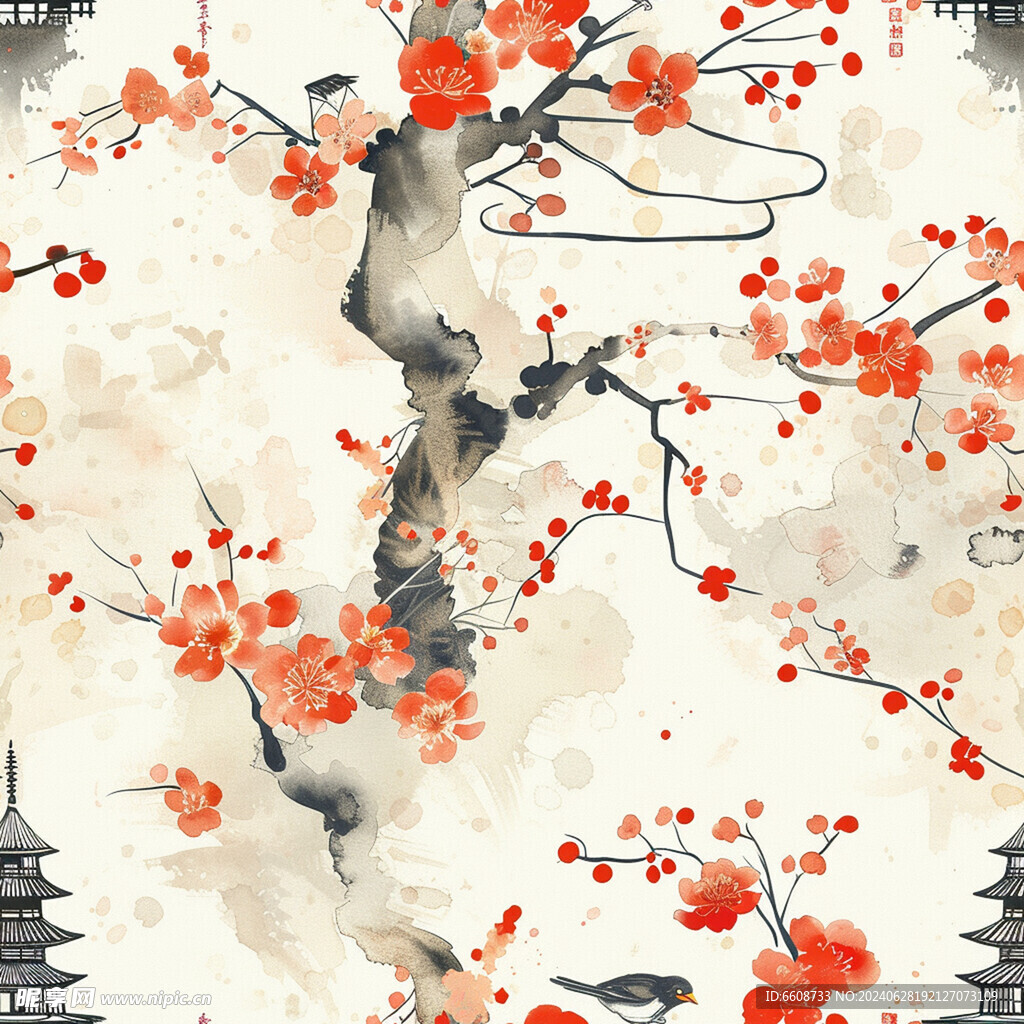 花朵日式风格背景