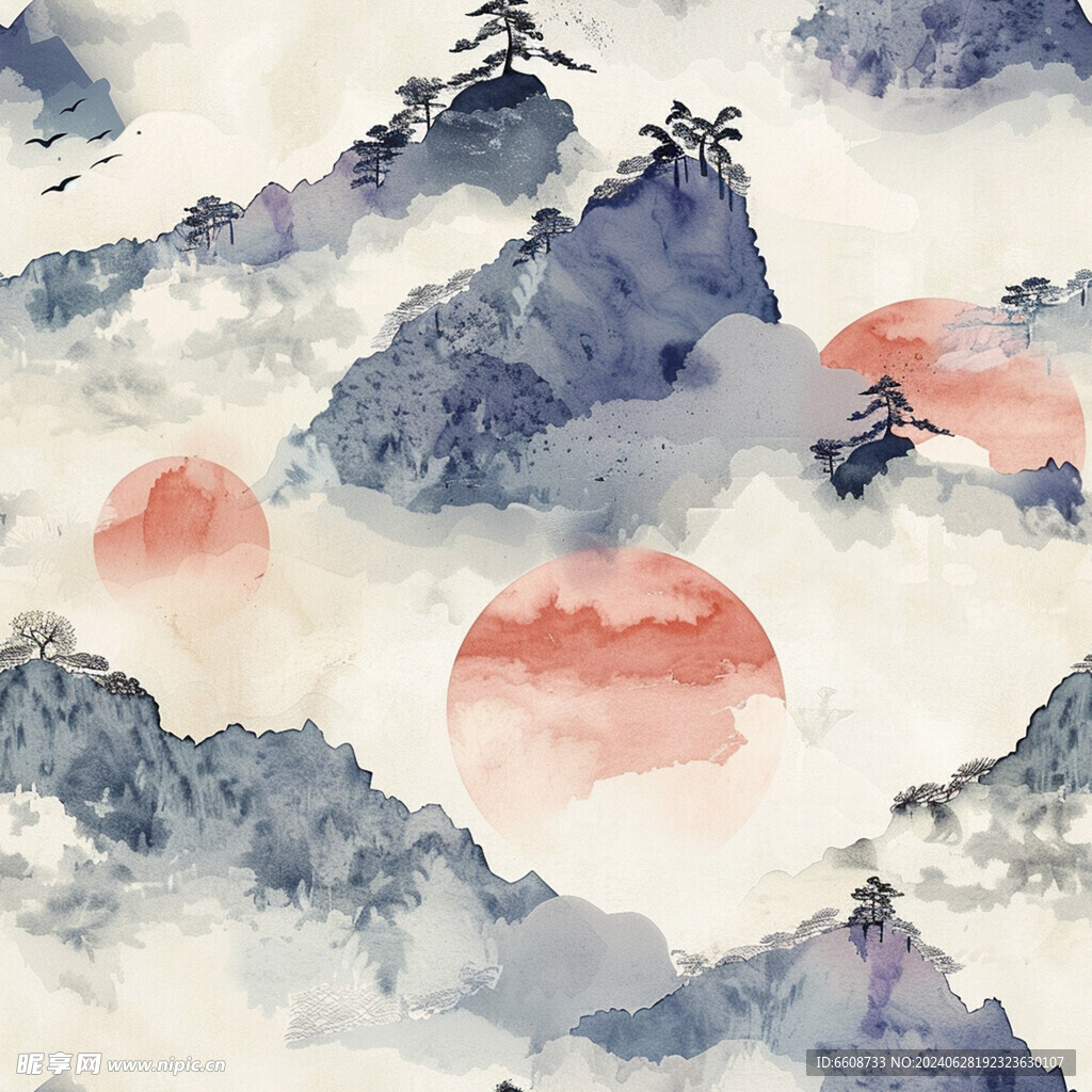 风景画日式风格背景